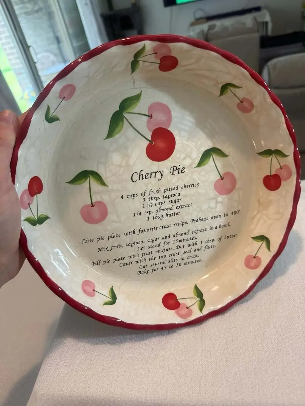 Fruit Salad Collection Cherry Pie Recipe Ceramic Pie Plate